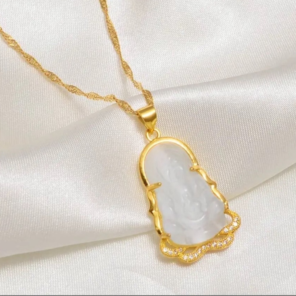 White Buddha necklace